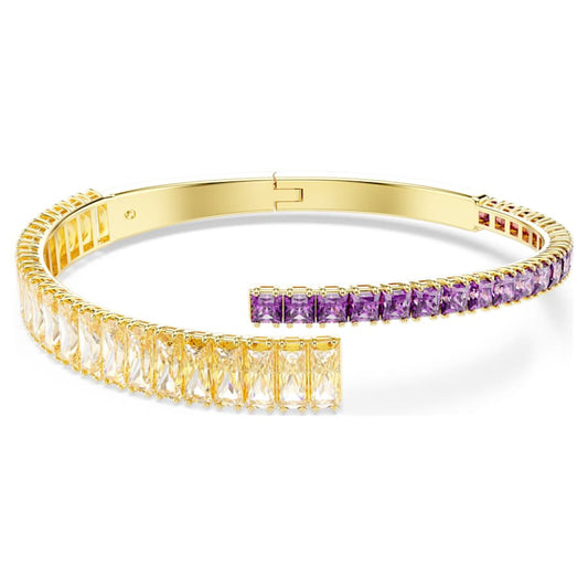Bracciale Rigido Swarovski Matrix Taglio misto, Multicolore, Placcato color oro - Misura L