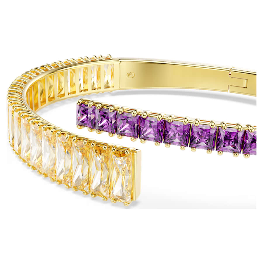 Bracciale Rigido Swarovski Matrix Taglio misto, Multicolore, Placcato color oro - Misura L