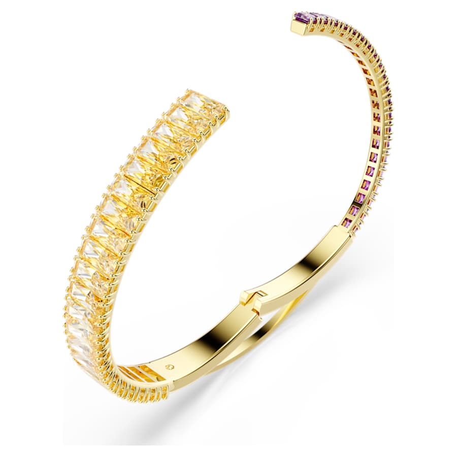 Bracciale Rigido Swarovski Matrix Taglio misto, Multicolore, Placcato color oro - Misura L