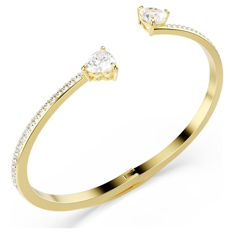Bracciale Rigido Swarovski Mesmera Cuore, Bianco, Placcato color oro - Misura M