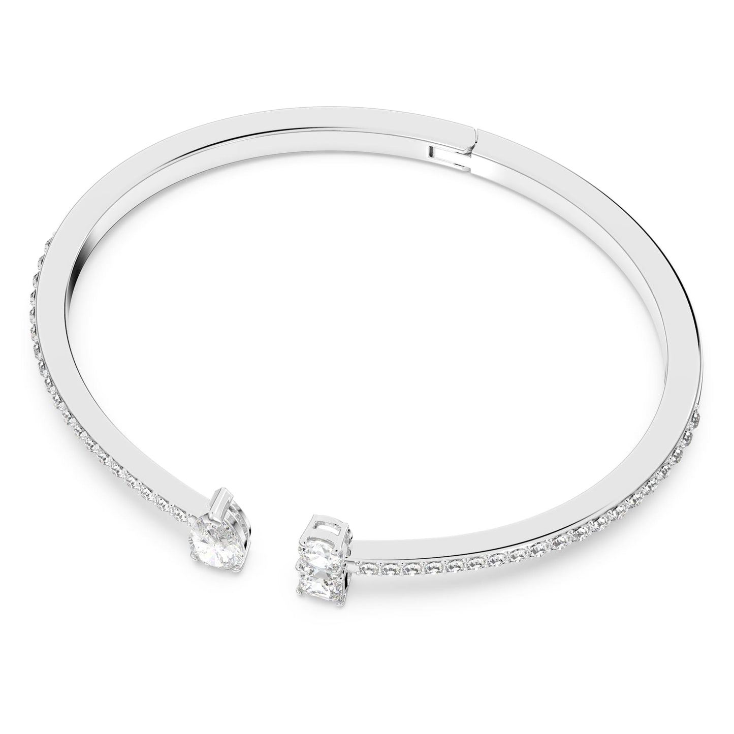 Bracciale rigido Swarovski Mesmera Attract Taglio misto, Bianco, Placcato rodio