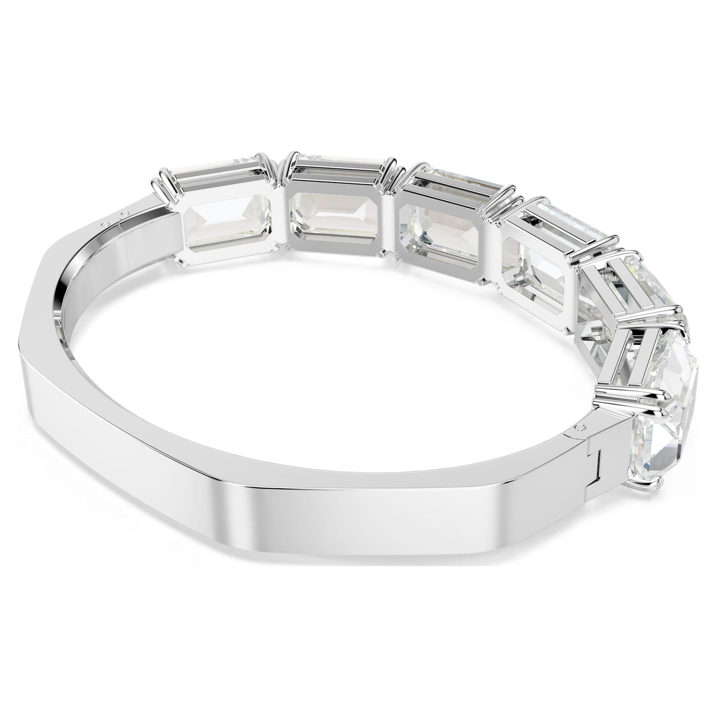 Bracciale rigido Swarovski Millenia Taglio ottagonale, Bianco, Placcato rodio