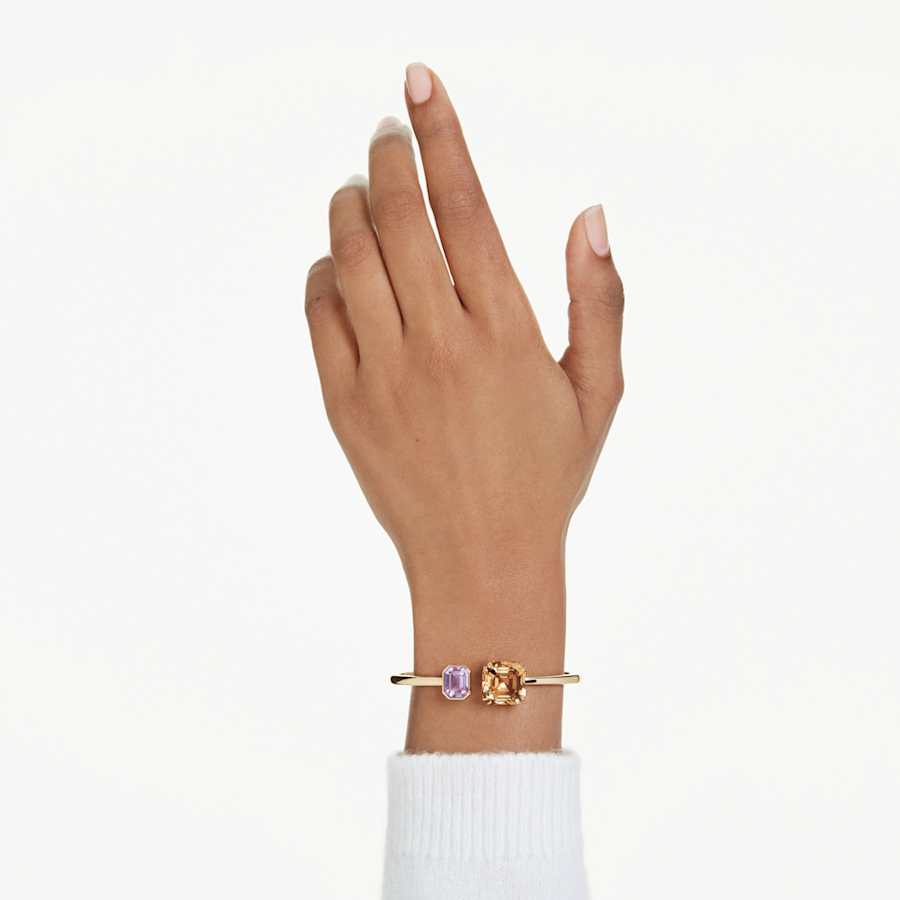 Bracciale Rigido Swarovski Millenia Taglio ottagonale, Multicolore, Placcato color oro - Misura M