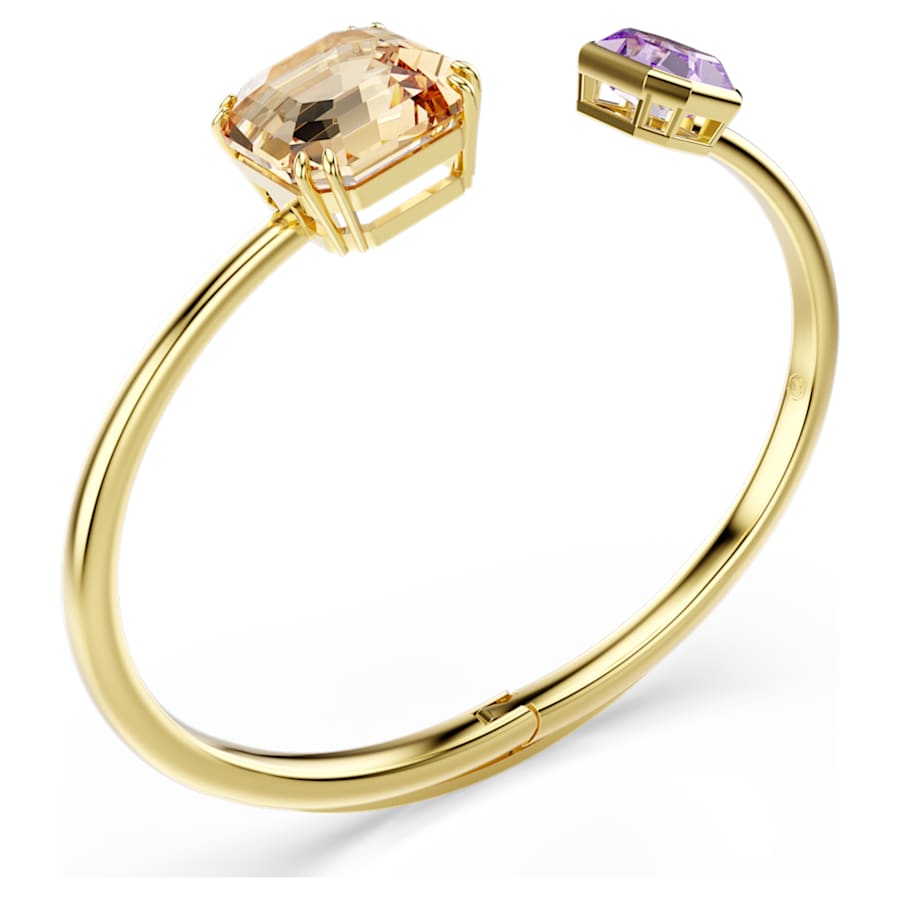 Bracciale Rigido Swarovski Millenia Taglio ottagonale, Multicolore, Placcato color oro - Misura M