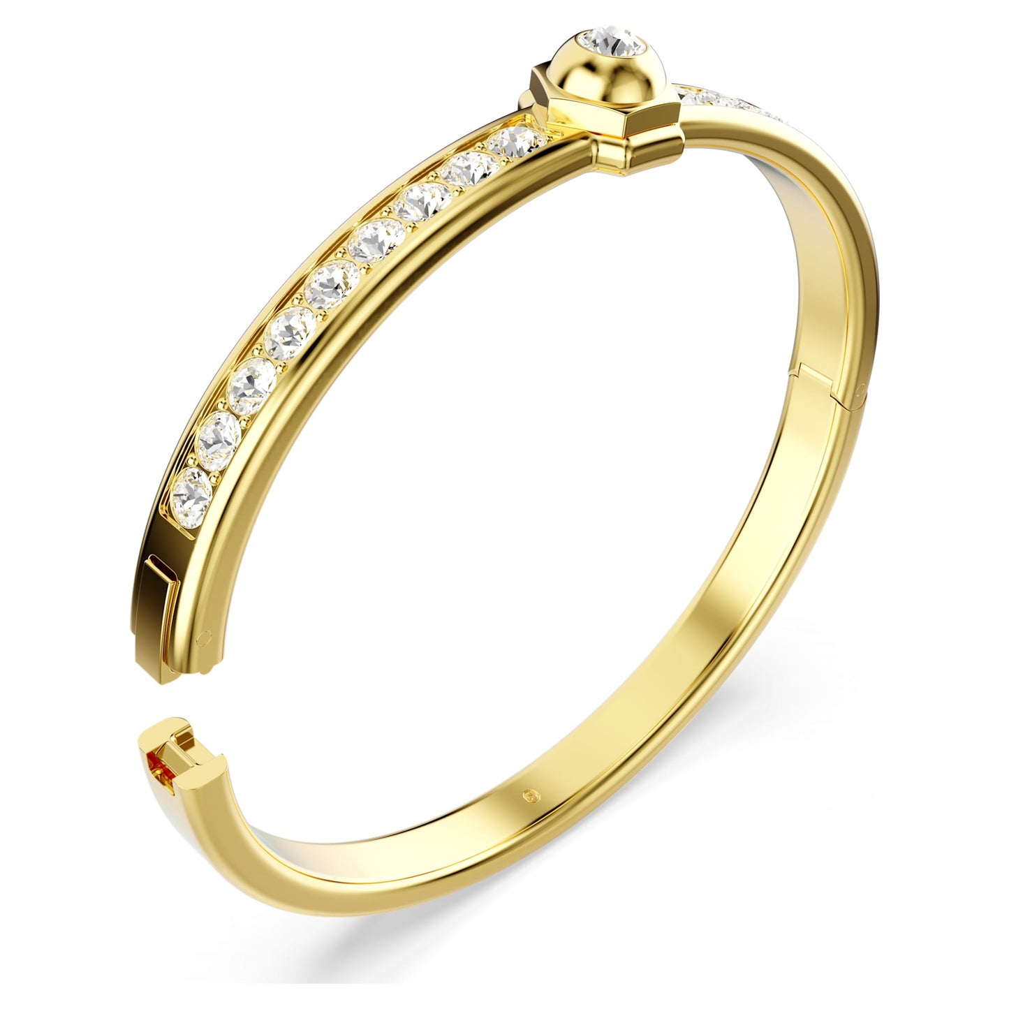 Bracciale rigido Swarovski Numina Taglio tondo, Bianco, Placcato color oro