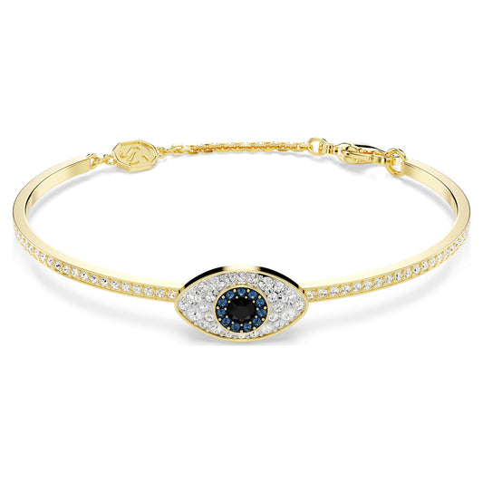 Bracciale rigido Swarovski Symbolica Evil eye, Blu, Placcato color oro