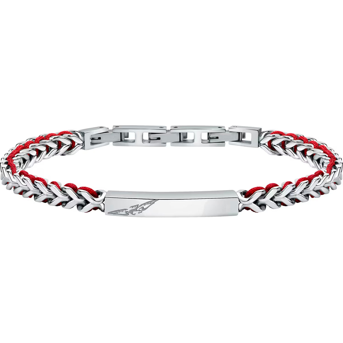 Bracciale Uomo Sector Bandy Acciaio Cordino Nylon Rosso