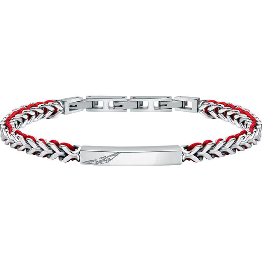 Bracciale Uomo Sector Bandy Acciaio Cordino Nylon Rosso