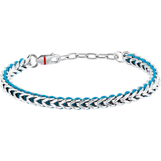 Bracciale Uomo Sector Bandy Acciaio Cordino Nylon Azzurro