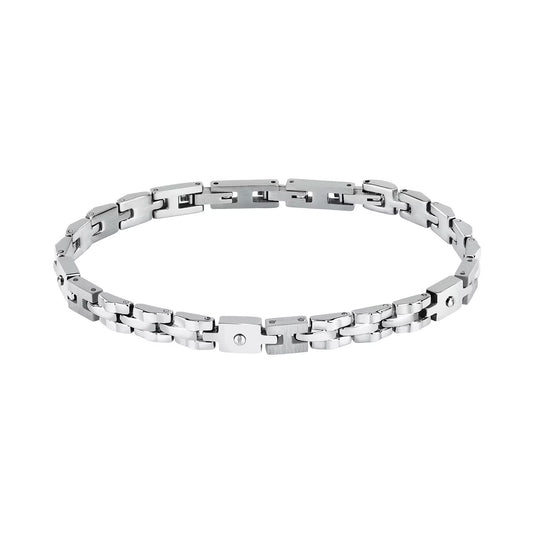 Bracciale Uomo Sector Basic Acciaio Maglia Modulare Con Elementi Satinati/Lucidi e Viti