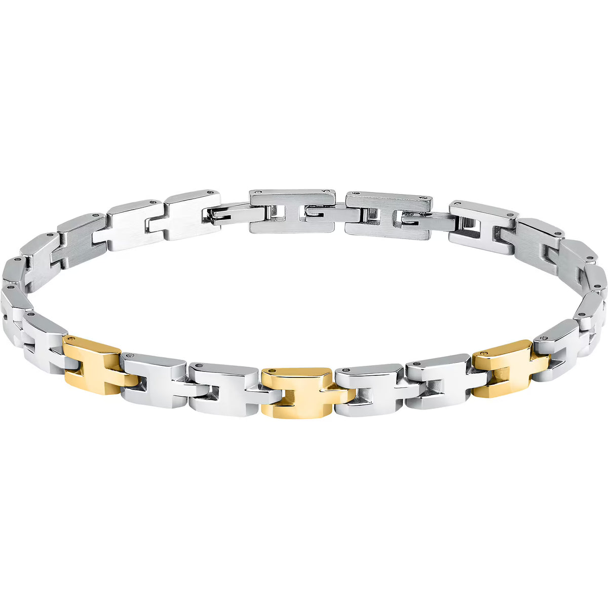 Bracciale Uomo Sector Basic Acciaio Maglia Modulare Con 3 Maglie Pvd Oro