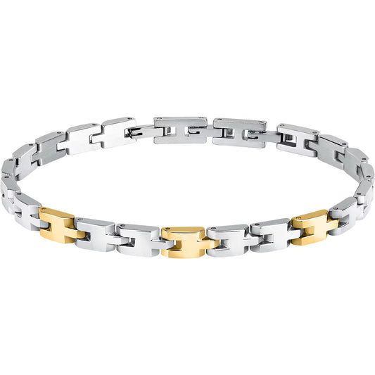 Bracciale Uomo Sector Basic Acciaio Maglia Modulare Con 3 Maglie Pvd Oro