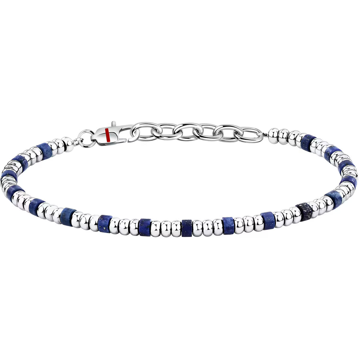 Bracciale Uomo Sector Basic Acciaio Con Sfere Discoidali Pietra Blu/Acciaio