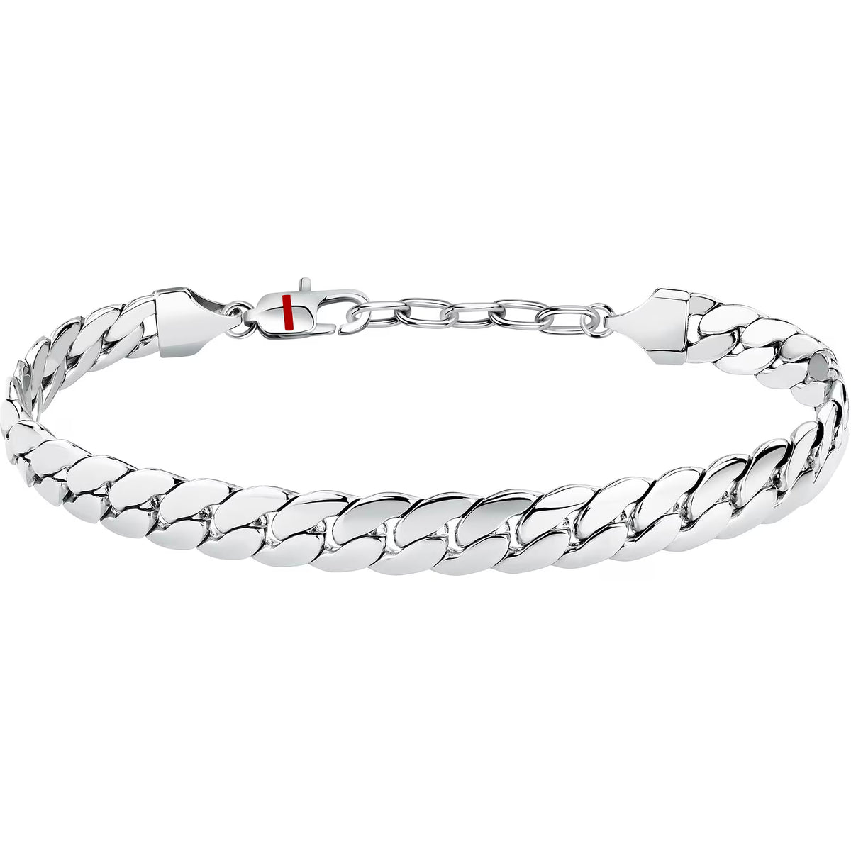 Bracciale Uomo Sector Basic Uomo In Acciaio Maglia Catena Piatta Larga Cm.19+3