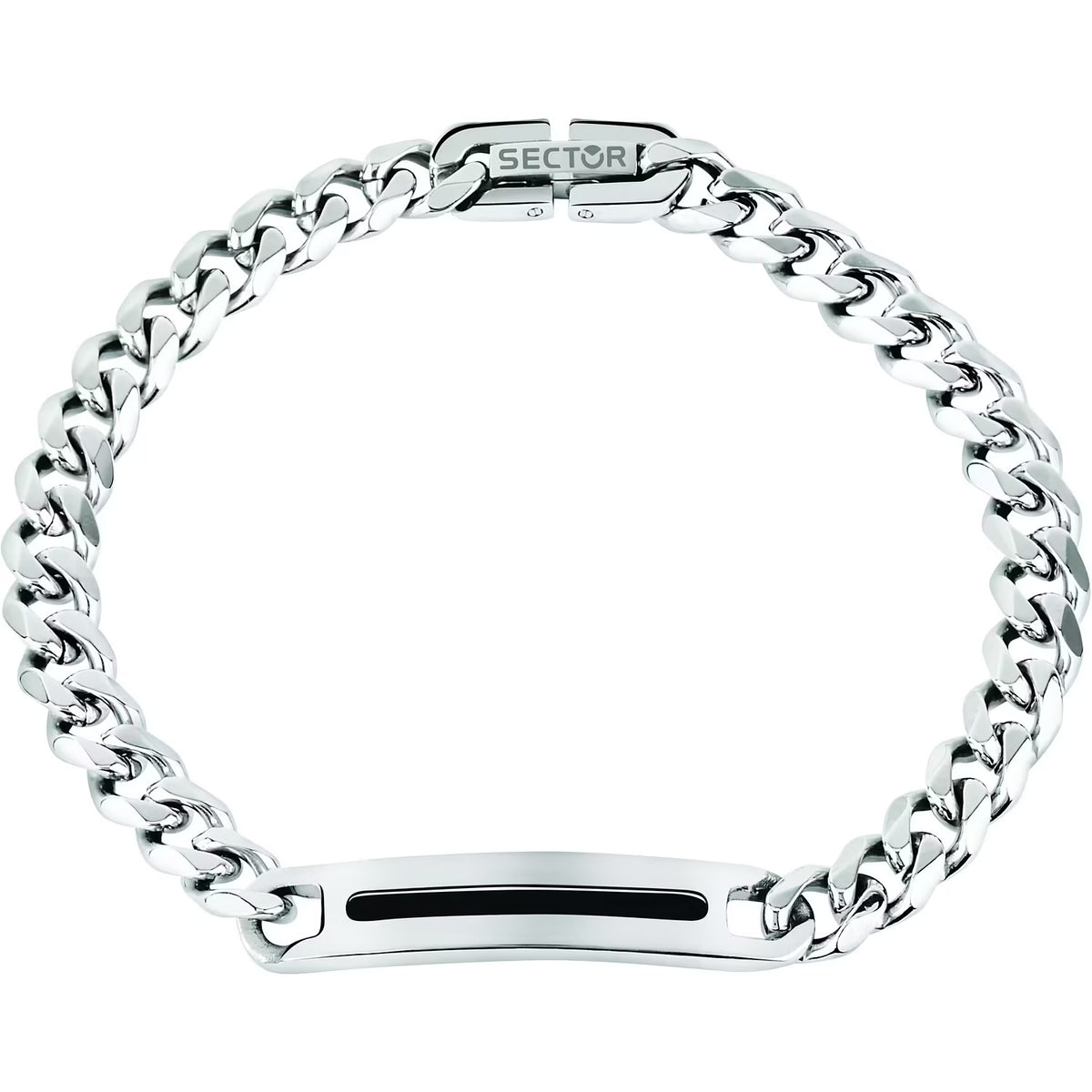 Bracciale Uomo Sector Basic Acciaio Con Inserto Centrale Acciaio/Smalto Nero