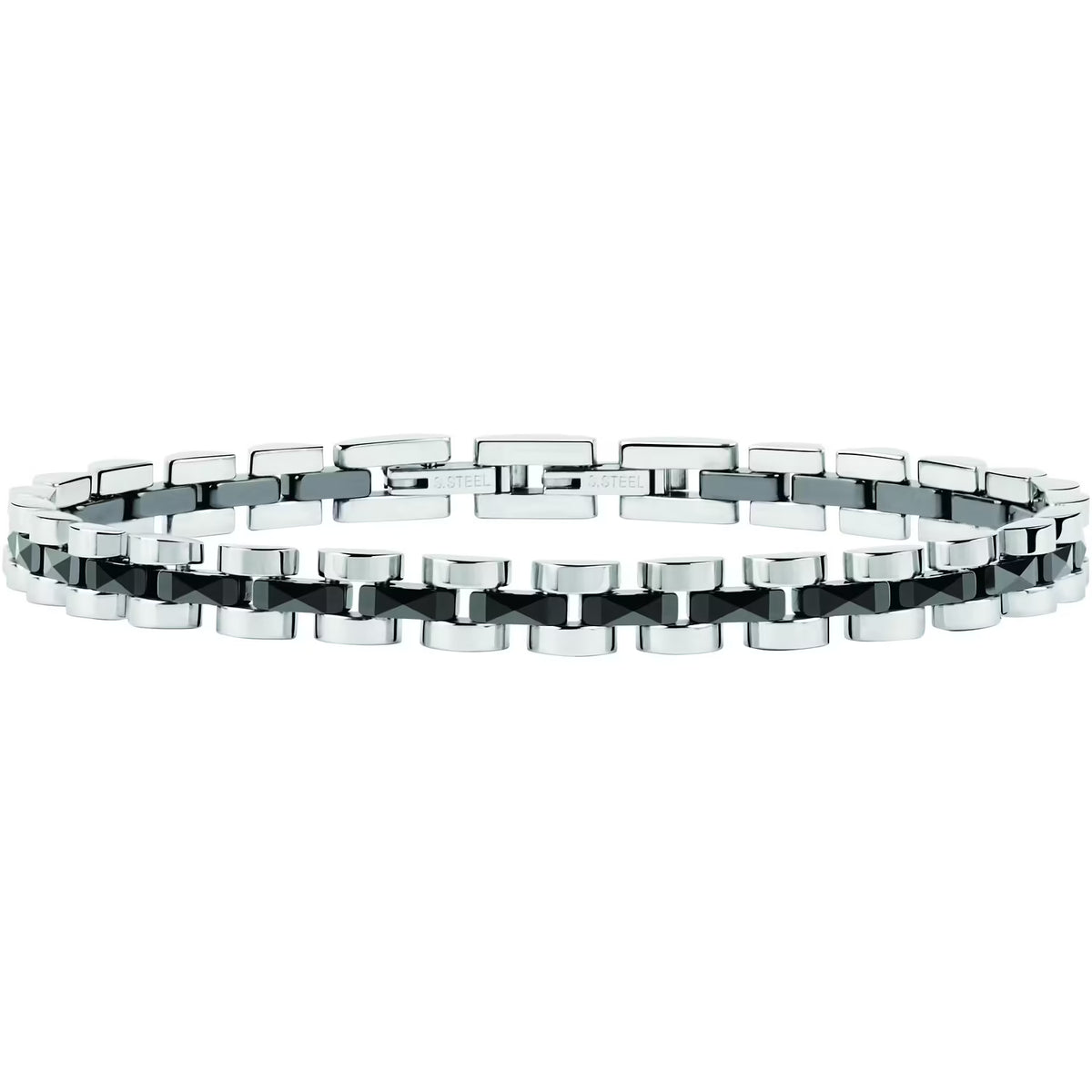 Bracciale Uomo Sector Ceramic Acciaio Inserti Ceramica Nera