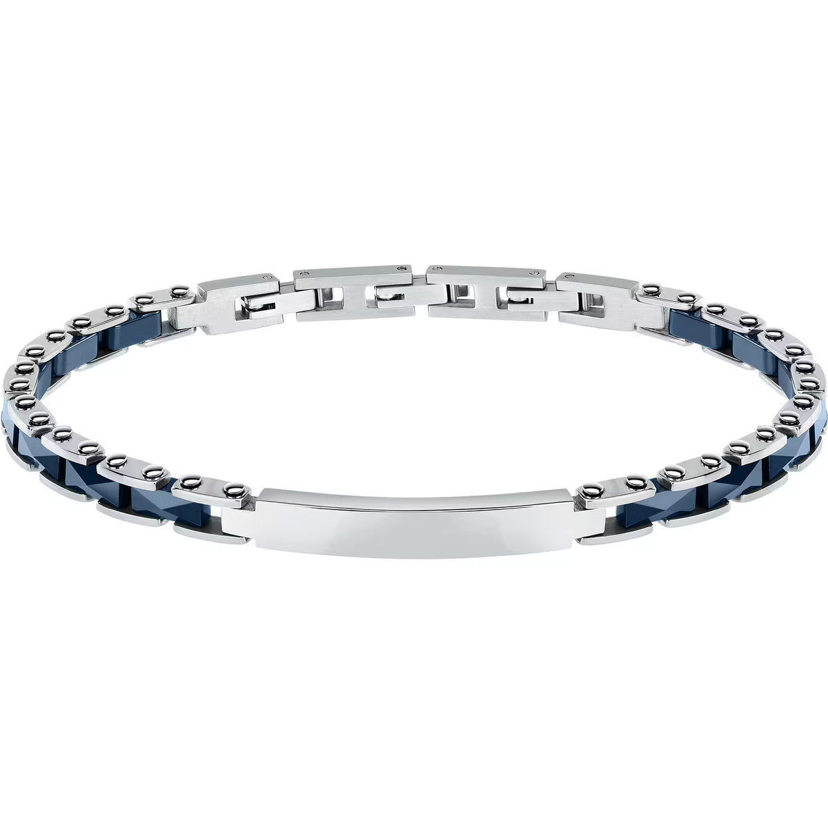 Bracciale Uomo Sector Ceramic Acciaio/Ceramica Blu Piastrina Centrale