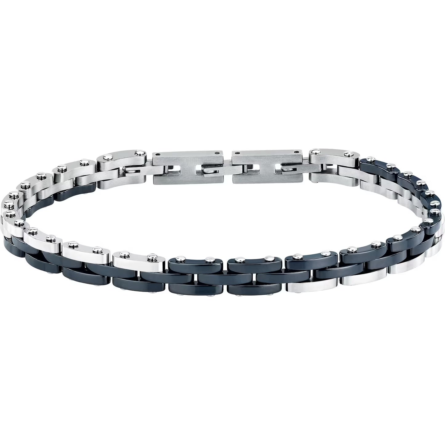 Bracciale Uomo Sector Ceramic Maglie Acciaio e Ceramica Blu