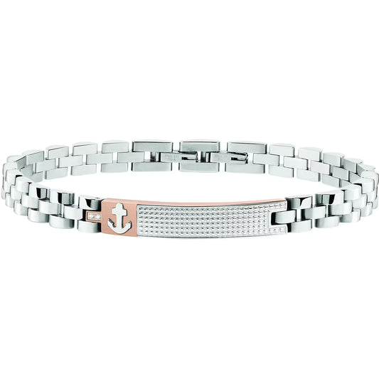 Bracciale Uomo Sector Marine Acciaio Inserto Centrale Pvd Oro Rosa/Acciaio E Ancora