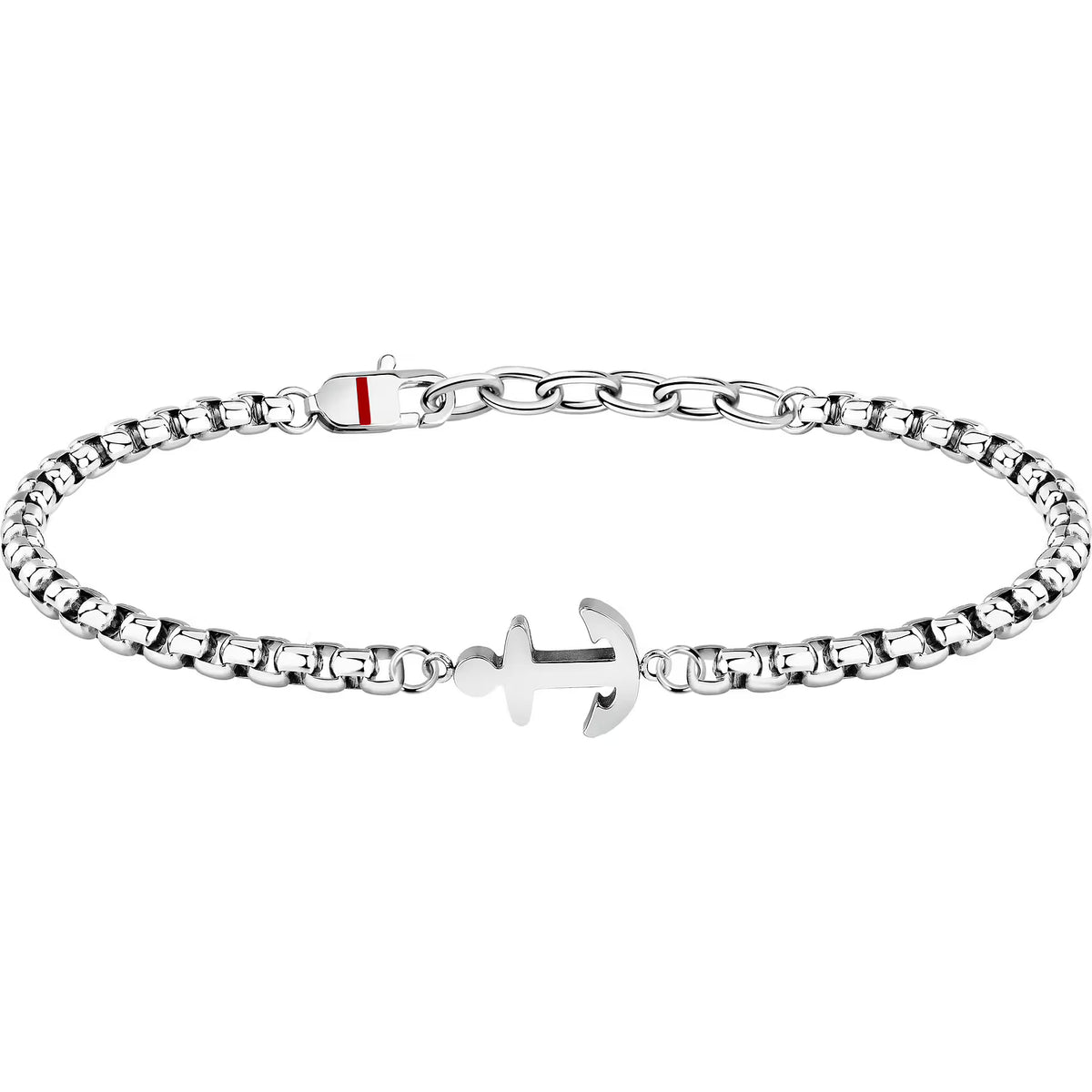Bracciale Uomo Sector Marine Acciaio Catena Maglia Rolò Quadrata Ancora Centrale