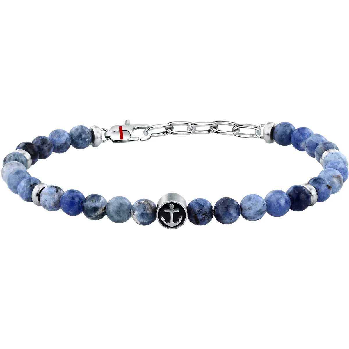 Bracciale Uomo Sector Marine Acciao Sfere Sodalite Blu + Elementi Discoidali Ancora