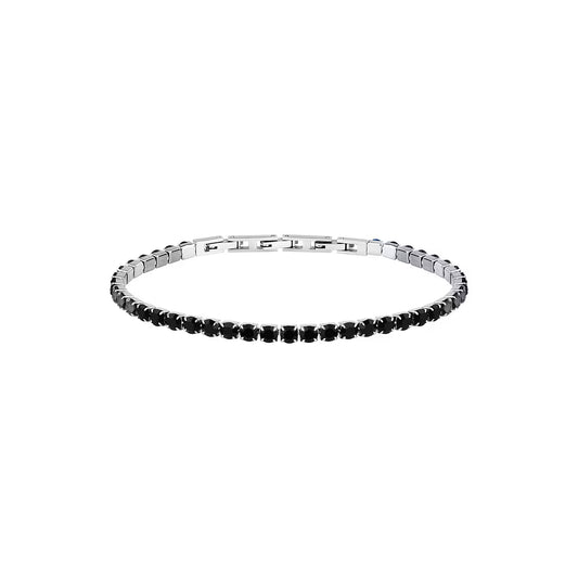 Bracciale Uomo Tennis Sector Acciaio Cristalli Neri