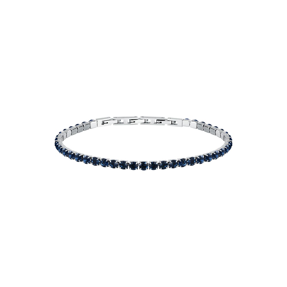 Bracciale Uomo Tennis Sector Acciaio Cristalli Blu