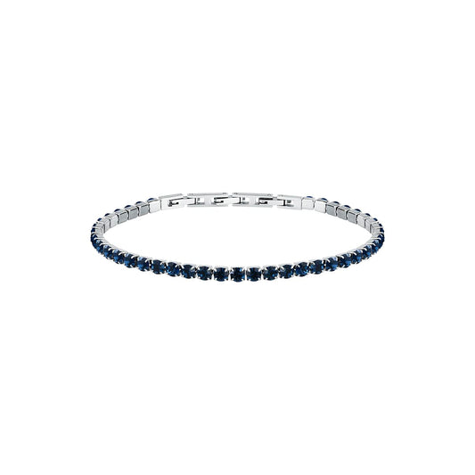 Bracciale Uomo Tennis Sector Acciaio Cristalli Blu