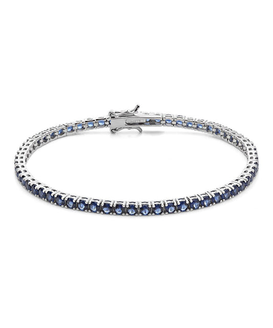 Bracciale Tennis Comete Argento Zirconi Blu - Misura 19 cm