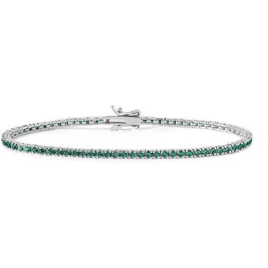 Bracciale Tennis Comete Farfalle Argento Cristalli Smeraldo