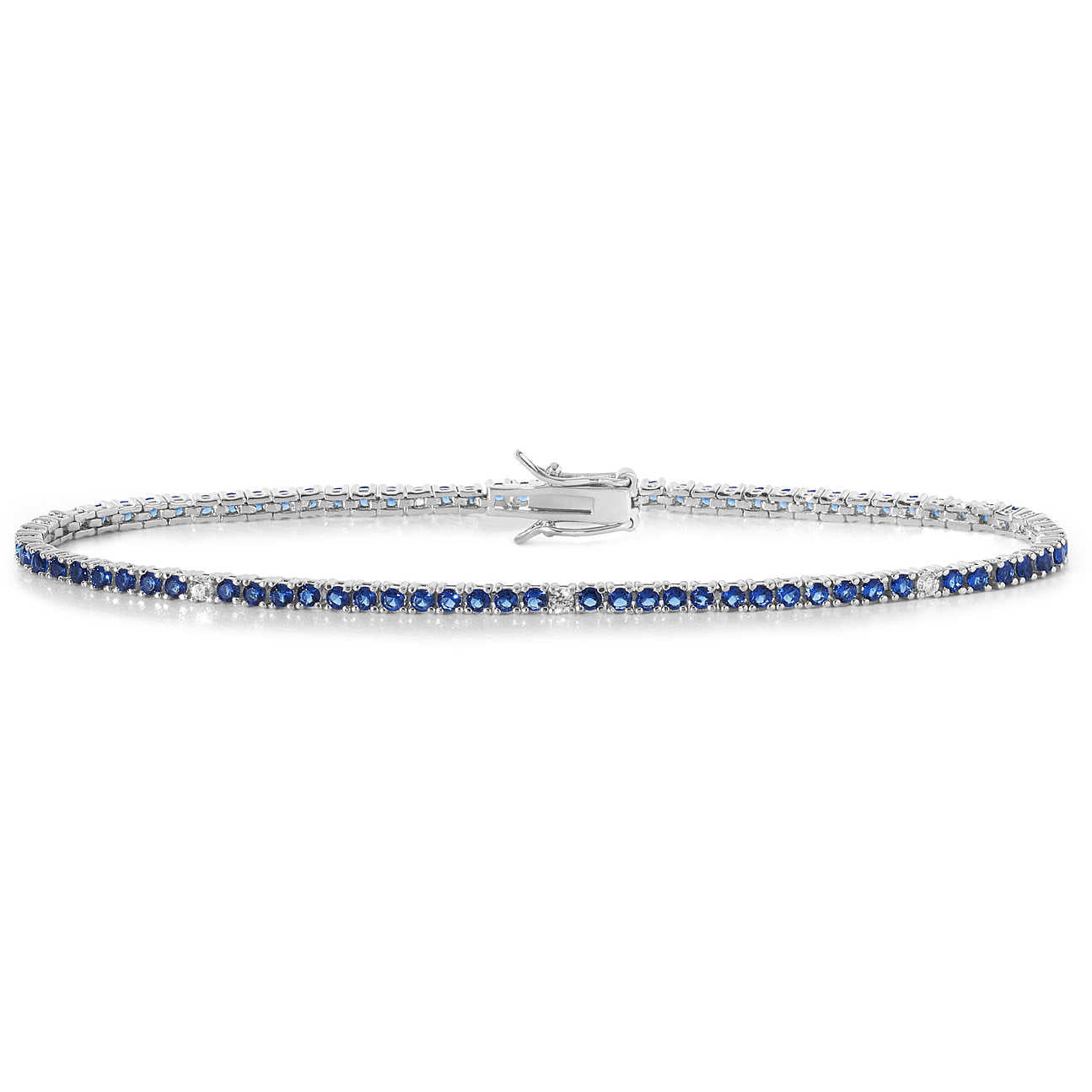 Bracciale Tennis Comete Farfalle Argento Cristalli Alternati