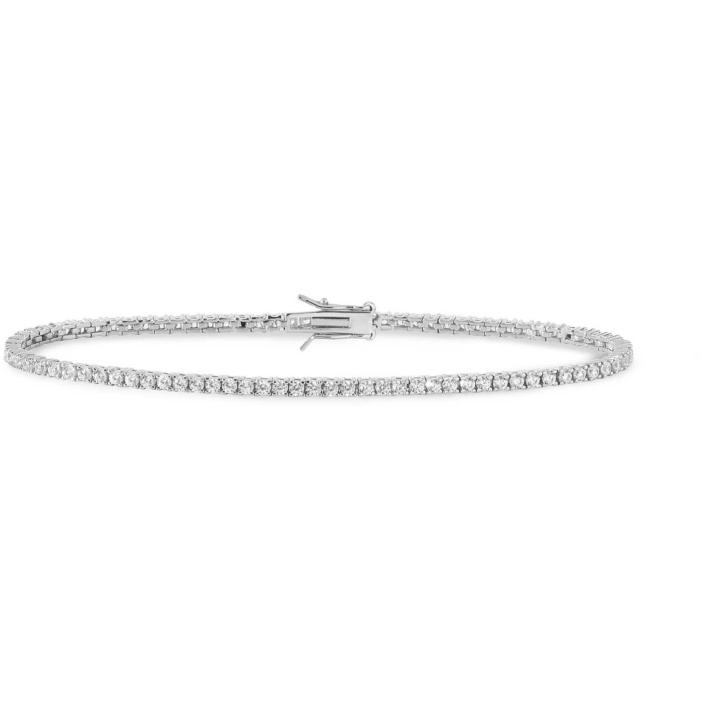 Bracciale Tennis Comete Farfalle Argento Zirconi - Misura 16 cm