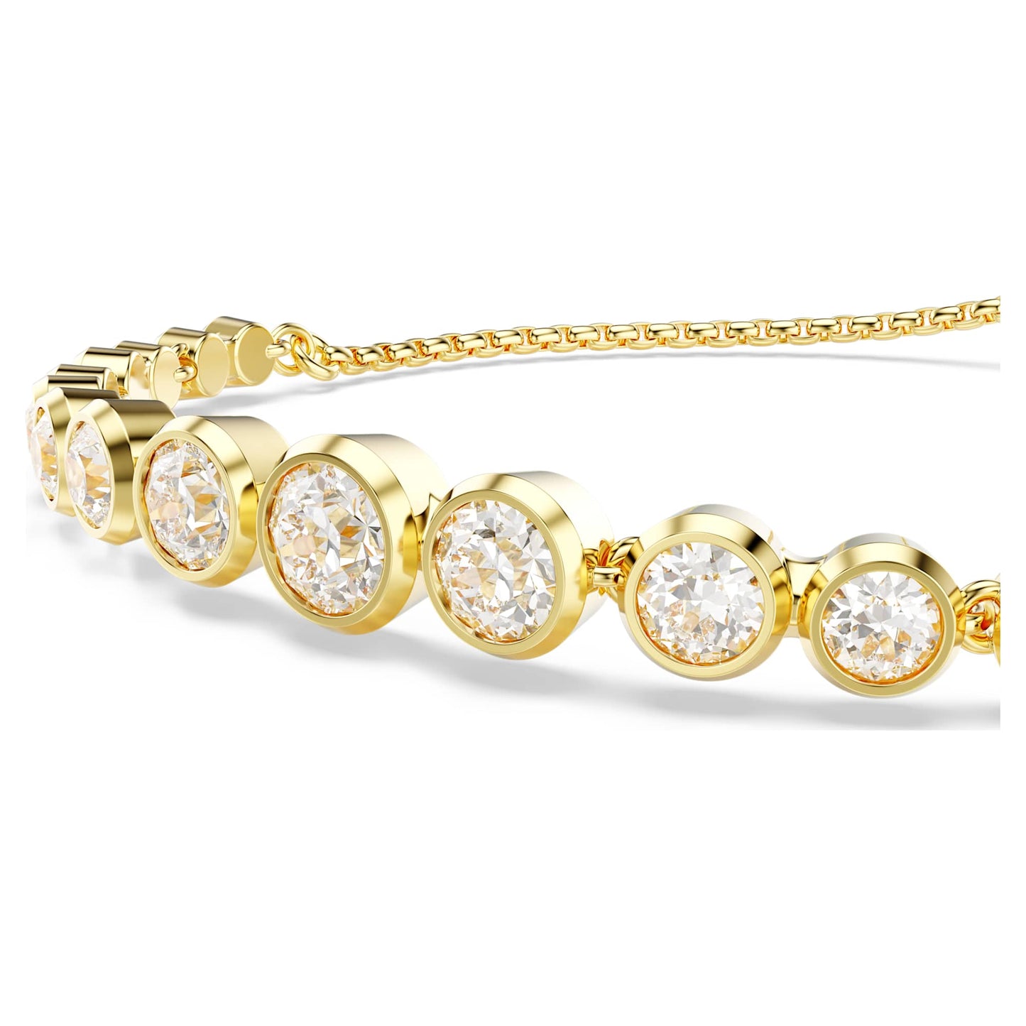 Bracciale Tennis Swarovski Imber Tagli arrotondati misti, Bianco, Placcato color oro