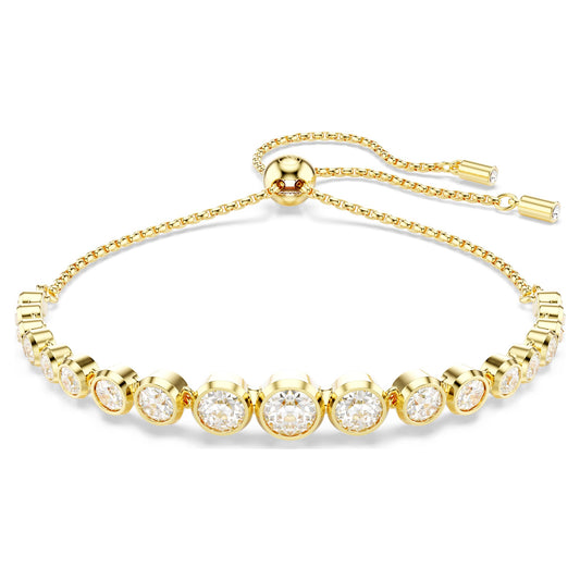 Bracciale Tennis Swarovski Imber Tagli arrotondati misti, Bianco, Placcato color oro