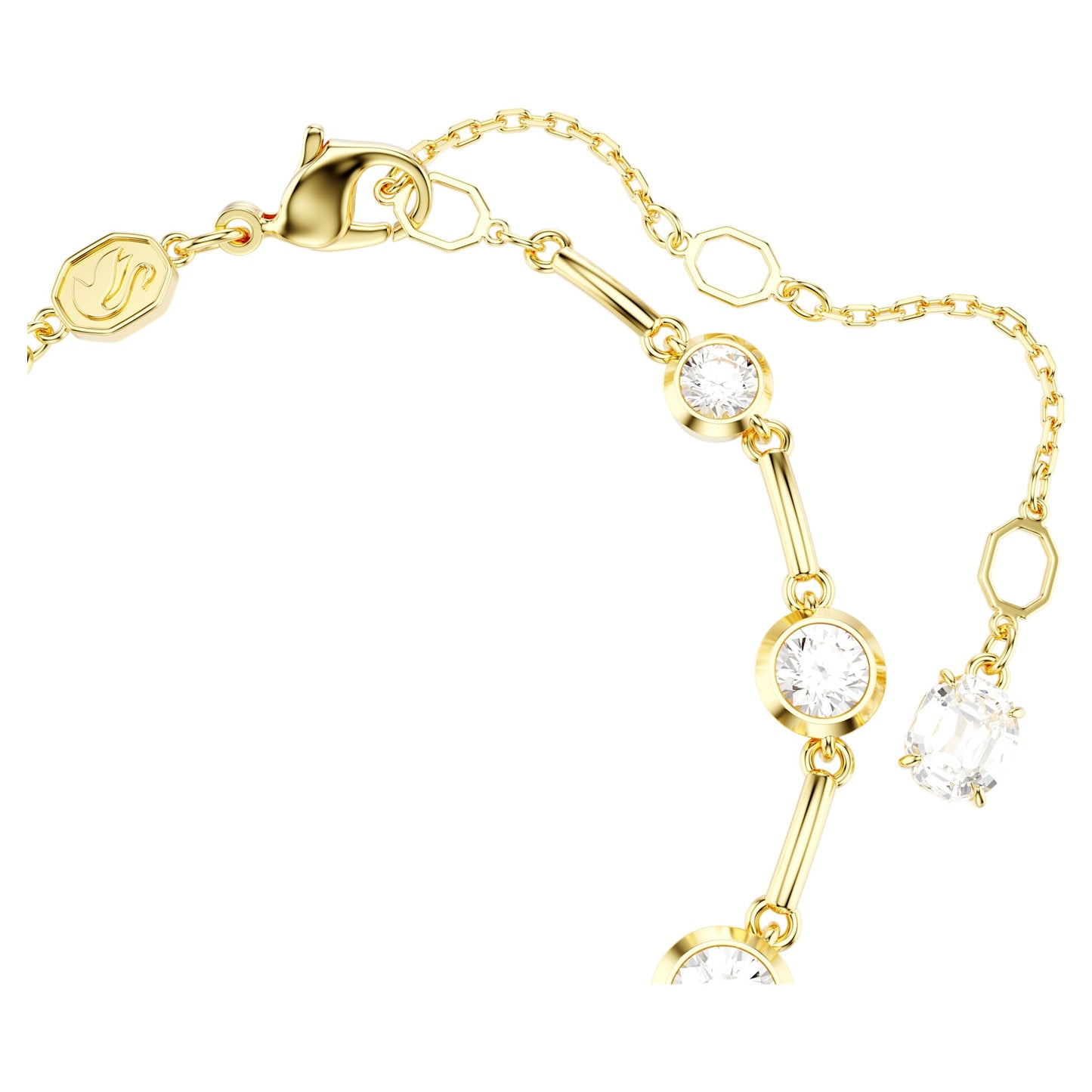 Bracciale Tennis Swarovski Imber Tagli arrotondati misti, Bianco, Placcato color oro