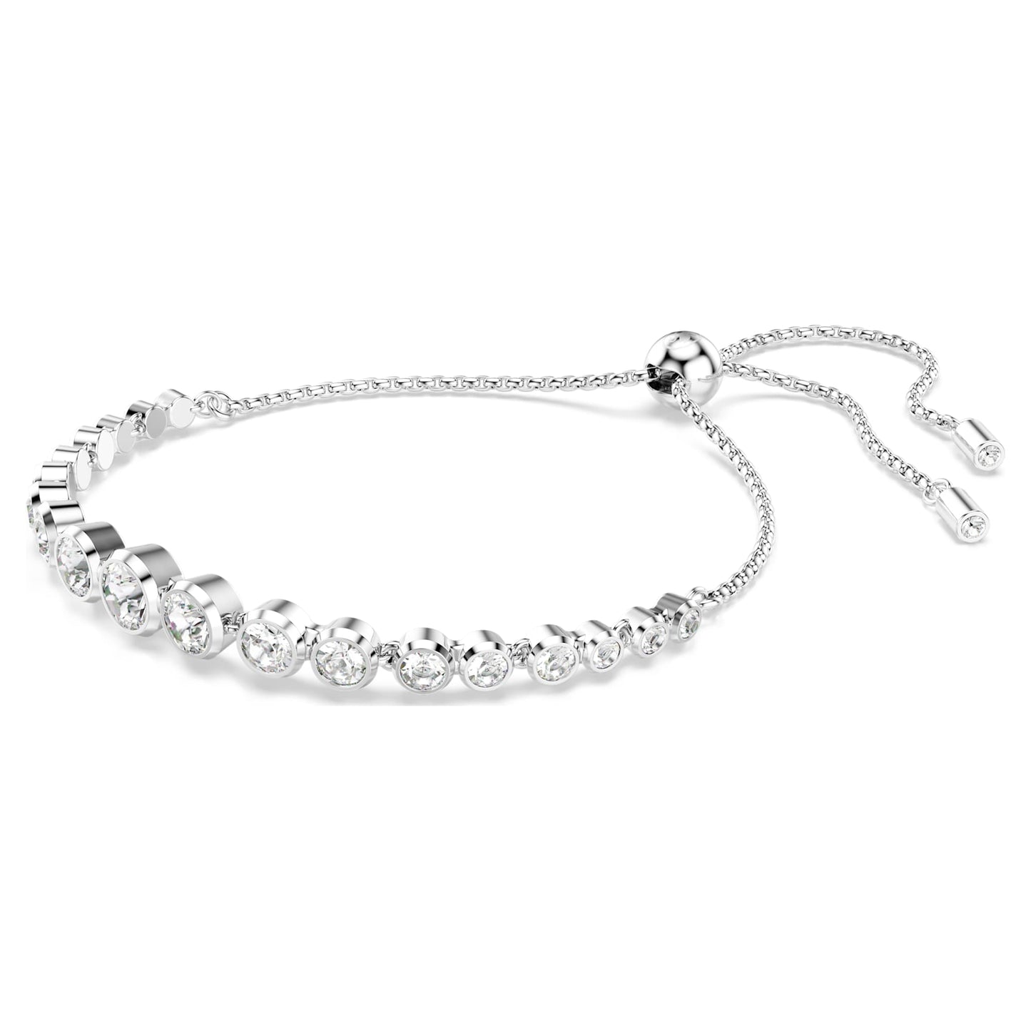 Bracciale Tennis Swarovski Imber Tagli arrotondati misti, Bianco, Placcato rodio