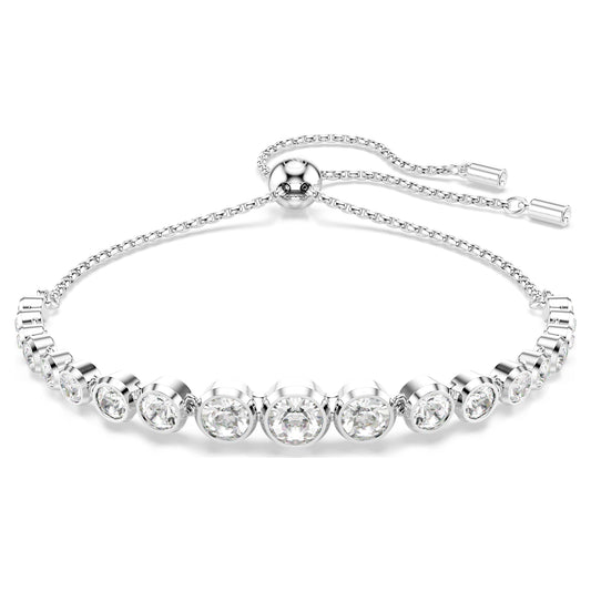 Bracciale Tennis Swarovski Imber Tagli arrotondati misti, Bianco, Placcato rodio