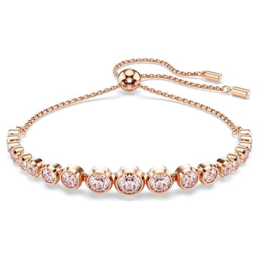 Bracciale Tennis Swarovski Imber Tagli arrotondati misti, Rosa, Placcato color oro rosa