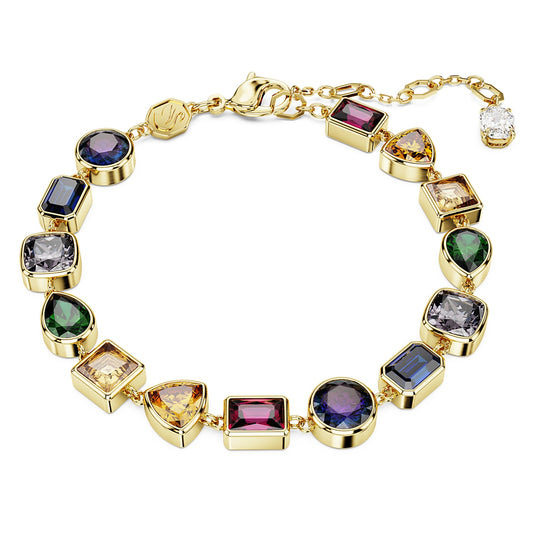 Bracciale Tennis Swarovski Imber Taglio misto, Multicolore, Placcato color oro