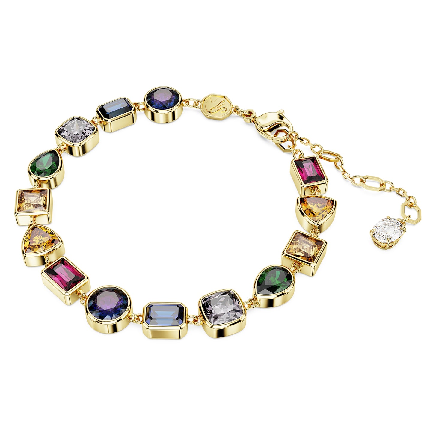 Bracciale Tennis Swarovski Imber Taglio misto, Multicolore, Placcato color oro