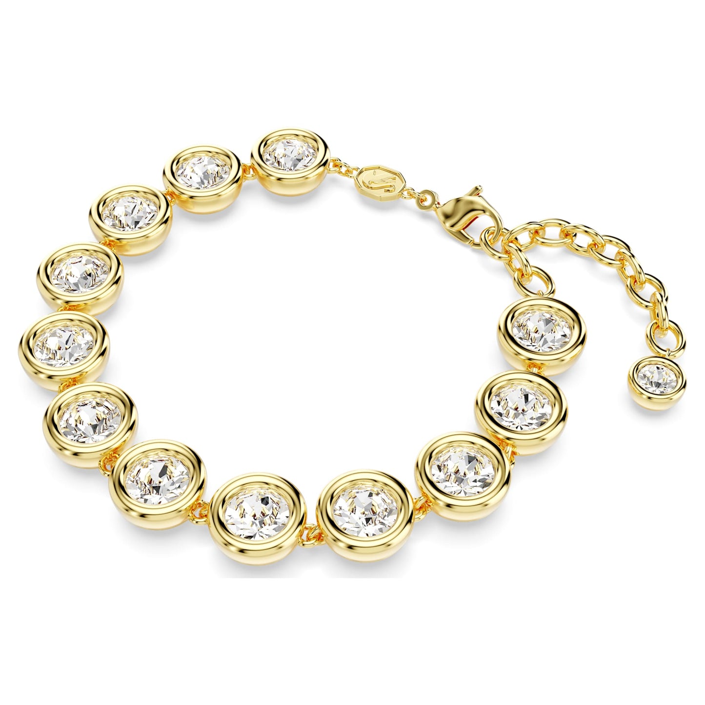 Bracciale Tennis Swarovski Imber Taglio Round, Bianco, Placcato color oro