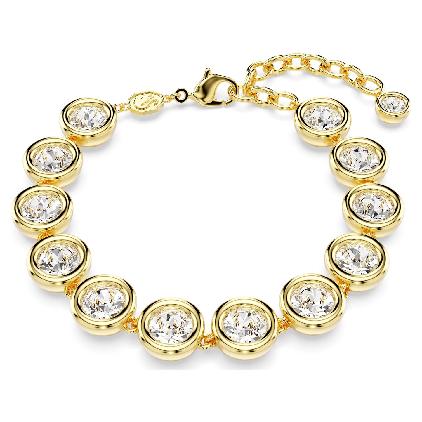Bracciale Tennis Swarovski Imber Taglio Round, Bianco, Placcato color oro