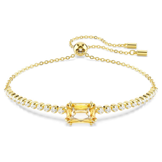 Bracciale Swarovski  Tennis Matrix Taglio misto, Caramello, Placcato color oro