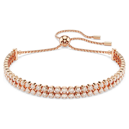 Bracciale Tennis Swarovski Matrix Taglio Round, Bianco, Placcato color oro rosa