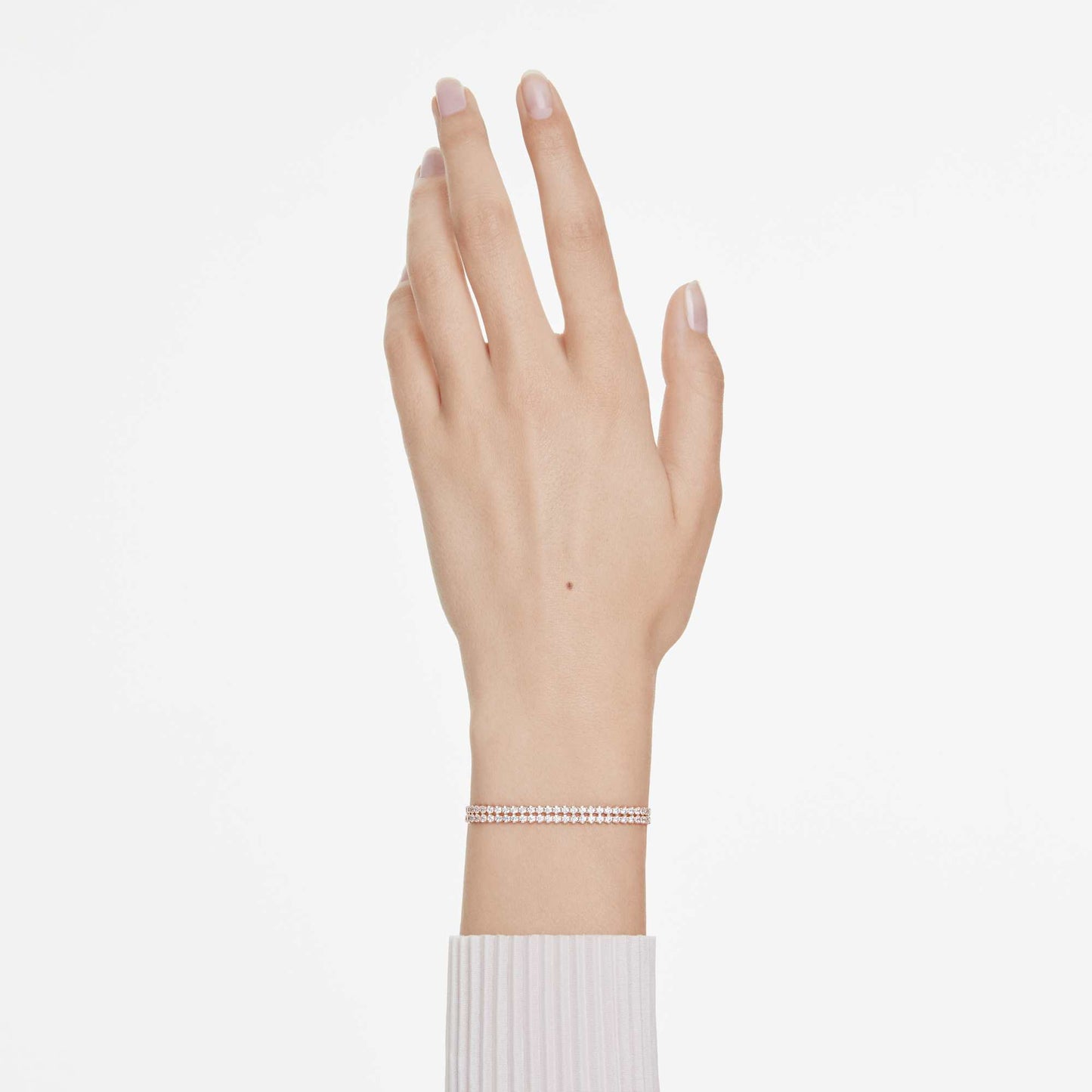 Bracciale Tennis Swarovski Matrix Taglio Round, Bianco, Placcato color oro rosa