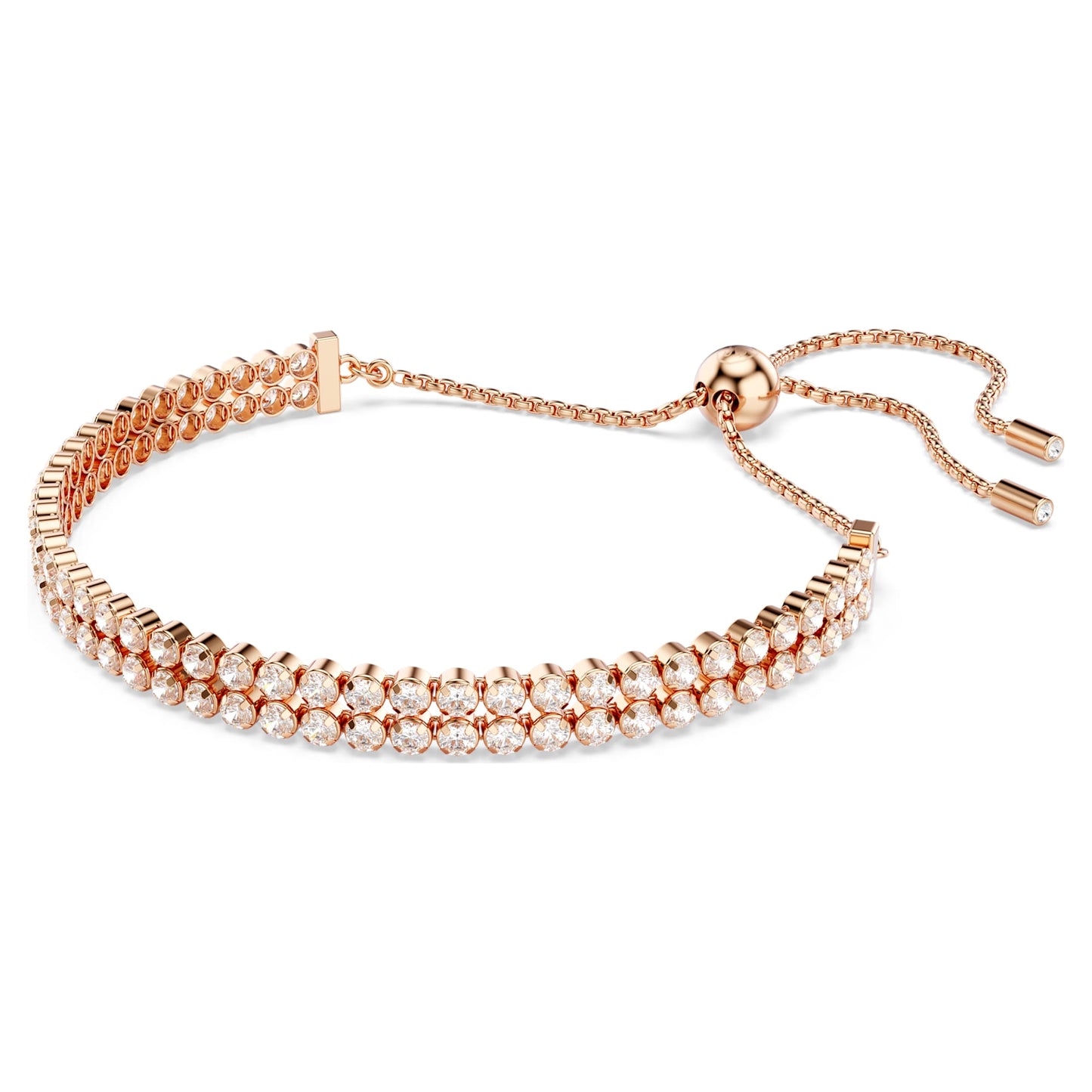 Bracciale Tennis Swarovski Matrix Taglio Round, Bianco, Placcato color oro rosa