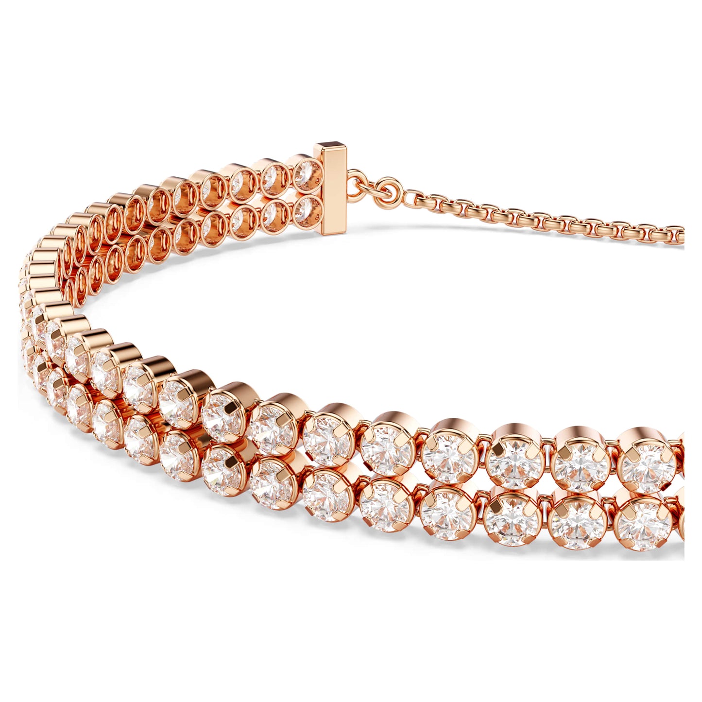 Bracciale Tennis Swarovski Matrix Taglio Round, Bianco, Placcato color oro rosa