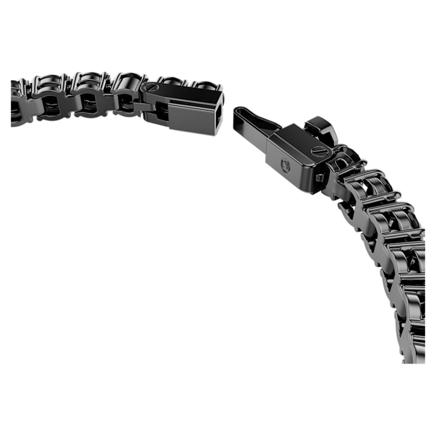 Bracciale Swarovski Re Tennis Matrix Black Taglio Round, Nero, Placcato rutenio - Misura L