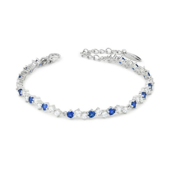 Bracciale Semirigido Boccadamo Sophie Argento Zirconi Bianchi/Blu