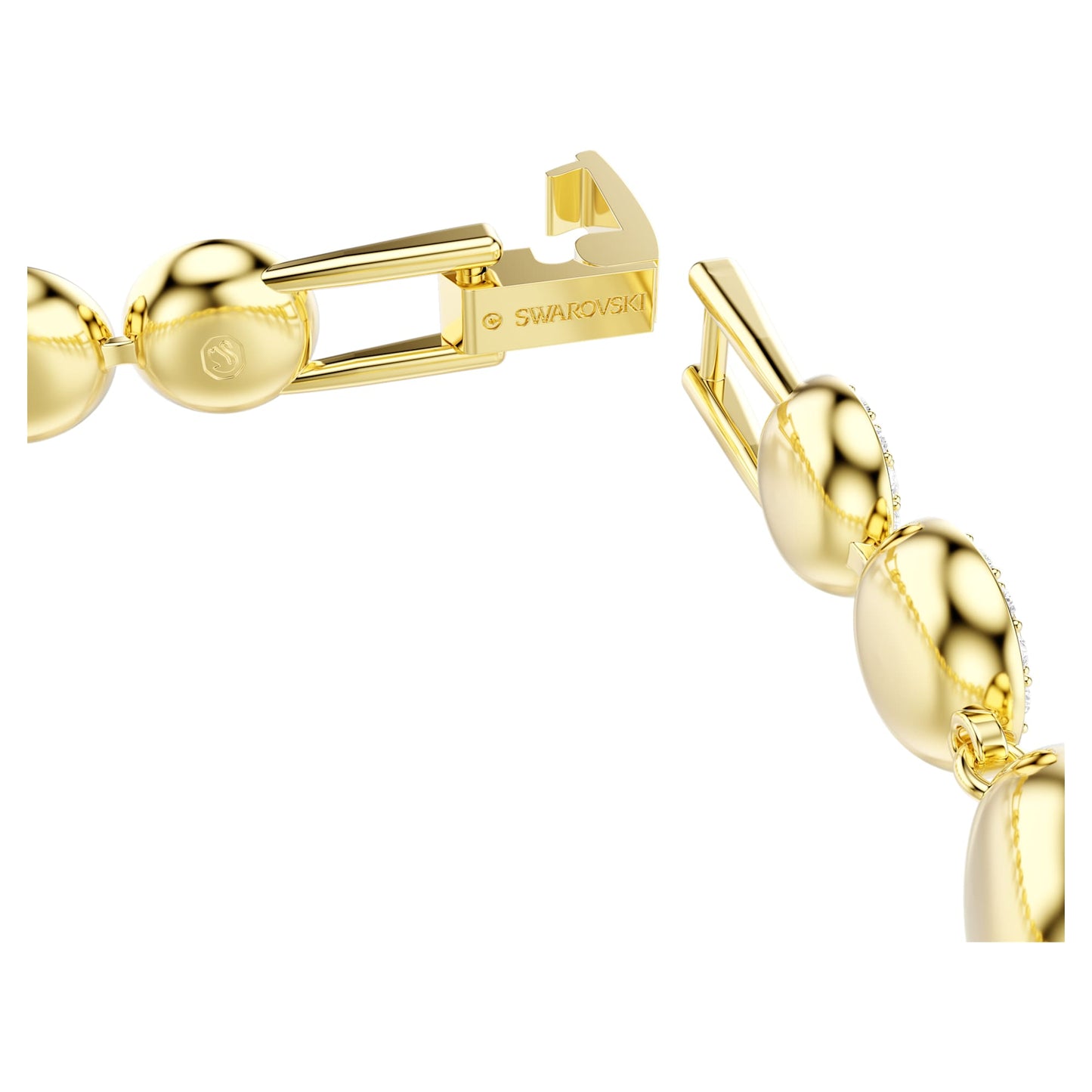 Bracciale Tennis Swarovski Una Angelic Taglio tondo, Pavé, Medio, Bianco, Placcato color oro